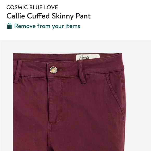 NWT! Stitch Fix Cosmic Blue Love Callie Cuffed Skinny Pants - Picture 3 of 5